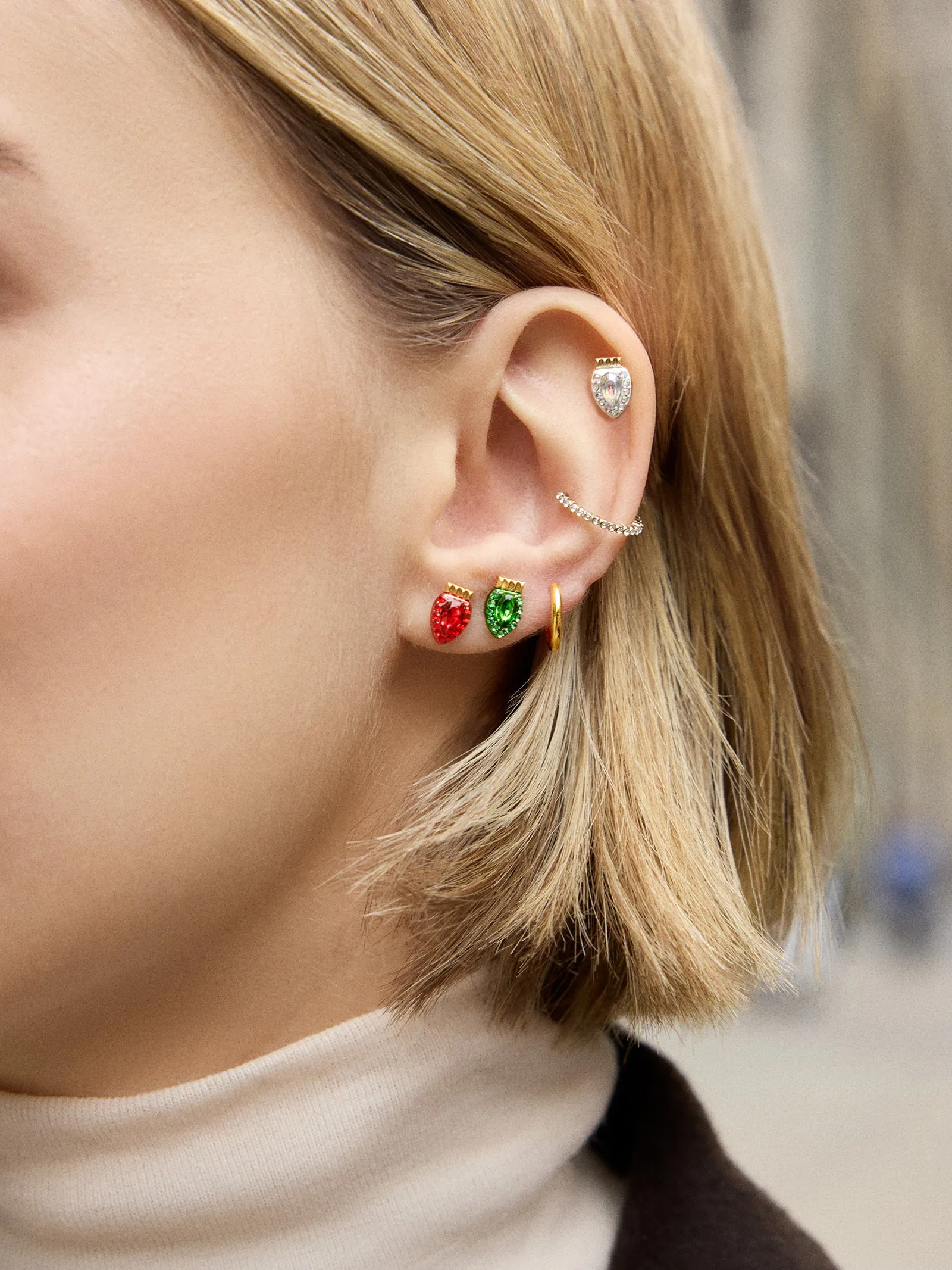 Merry & Bright Holiday Earring Set - Classic Christmas Lights sold by BaubleBar product image thumbnail 2