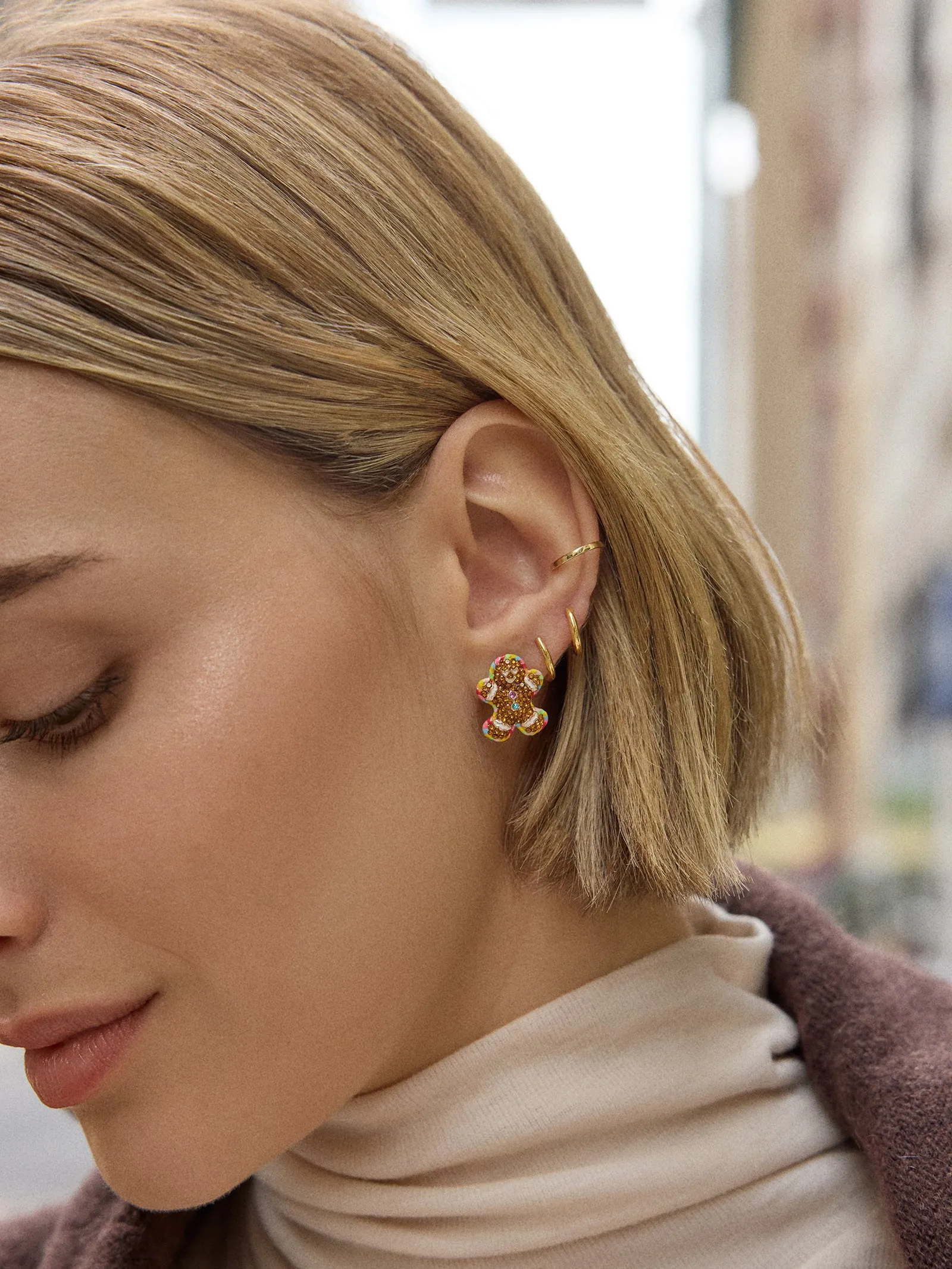 Catch Me If You Can Gingerbread Earrings - Gingerbread Man sold by BaubleBar product image thumbnail 2