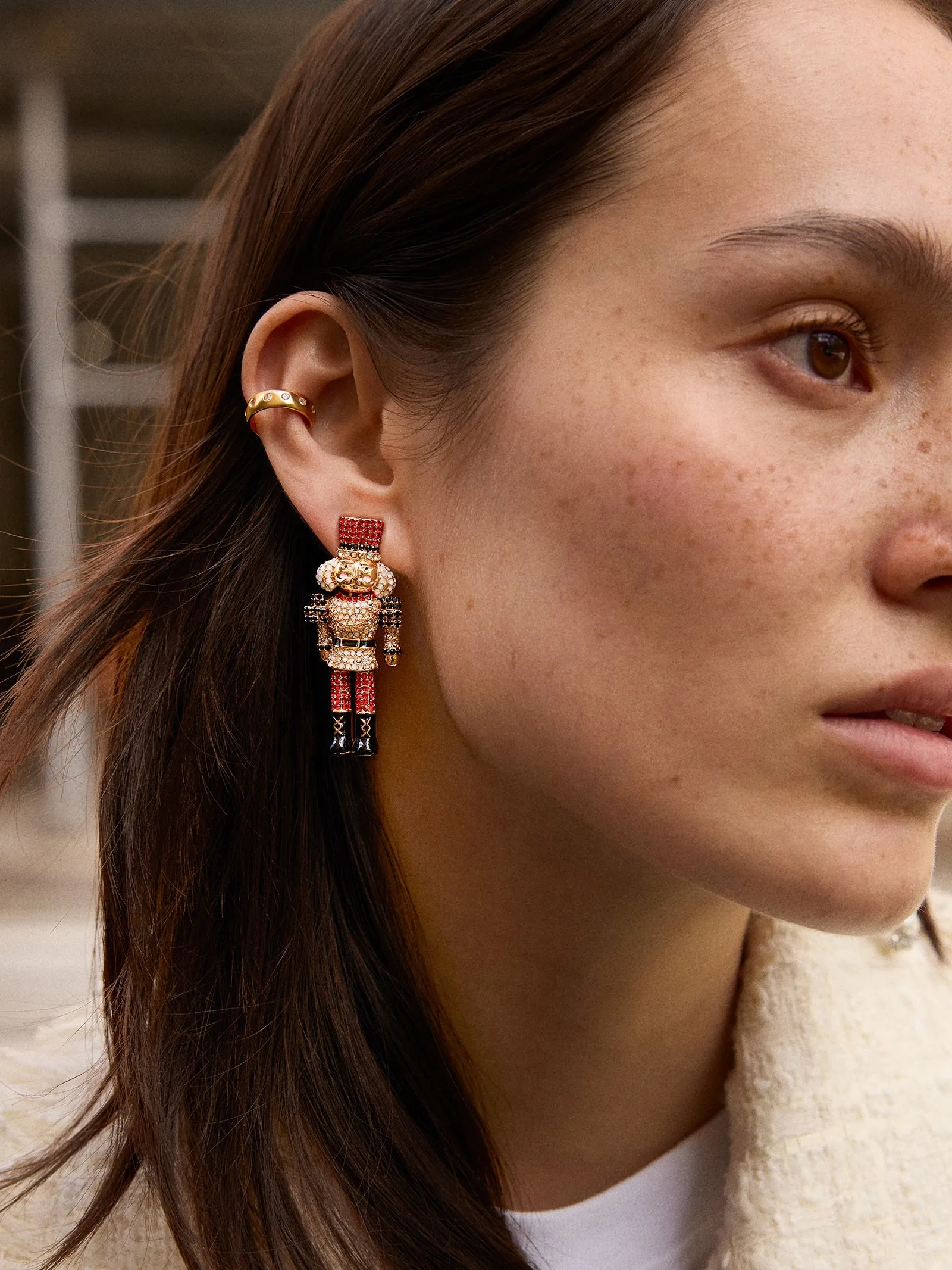 March of the Bling Statement Earrings - Red/Black Nutcracker sold by BaubleBar product image thumbnail 2