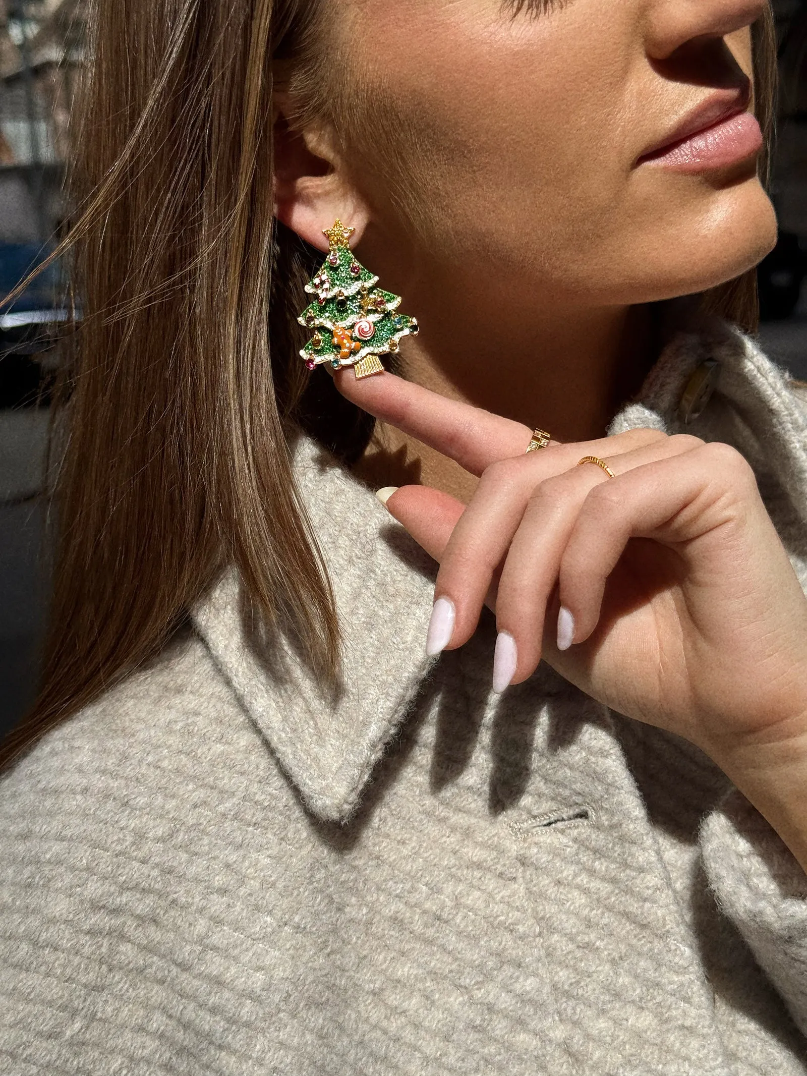 Oh Glitzmas Tree Holiday Statement Earrings - Christmas Tree sold by BaubleBar product image thumbnail 2