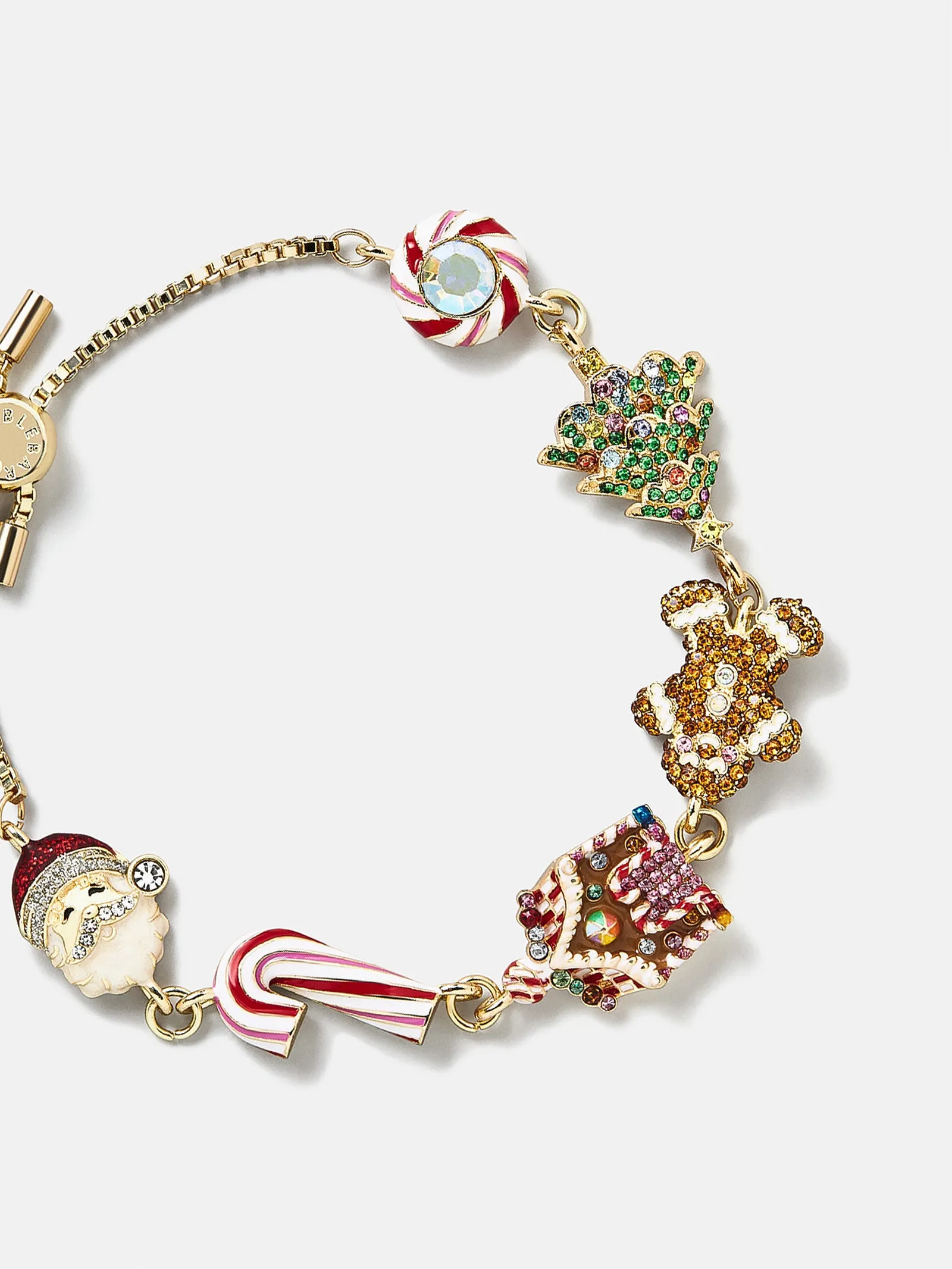 Holly Jolly Christmas Charm Bracelet - Gingerbread Man sold by BaubleBar