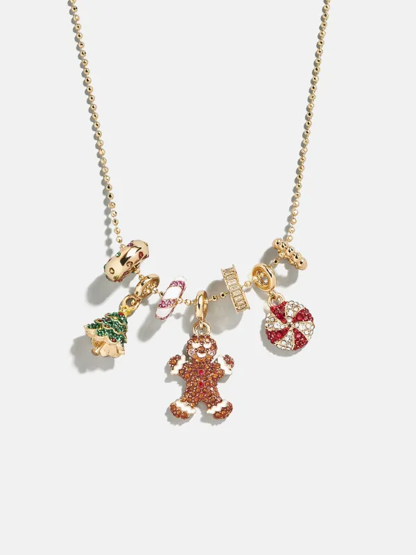 Holly Jolly Christmas Charm Necklace - Gingerbread Man sold by BaubleBar