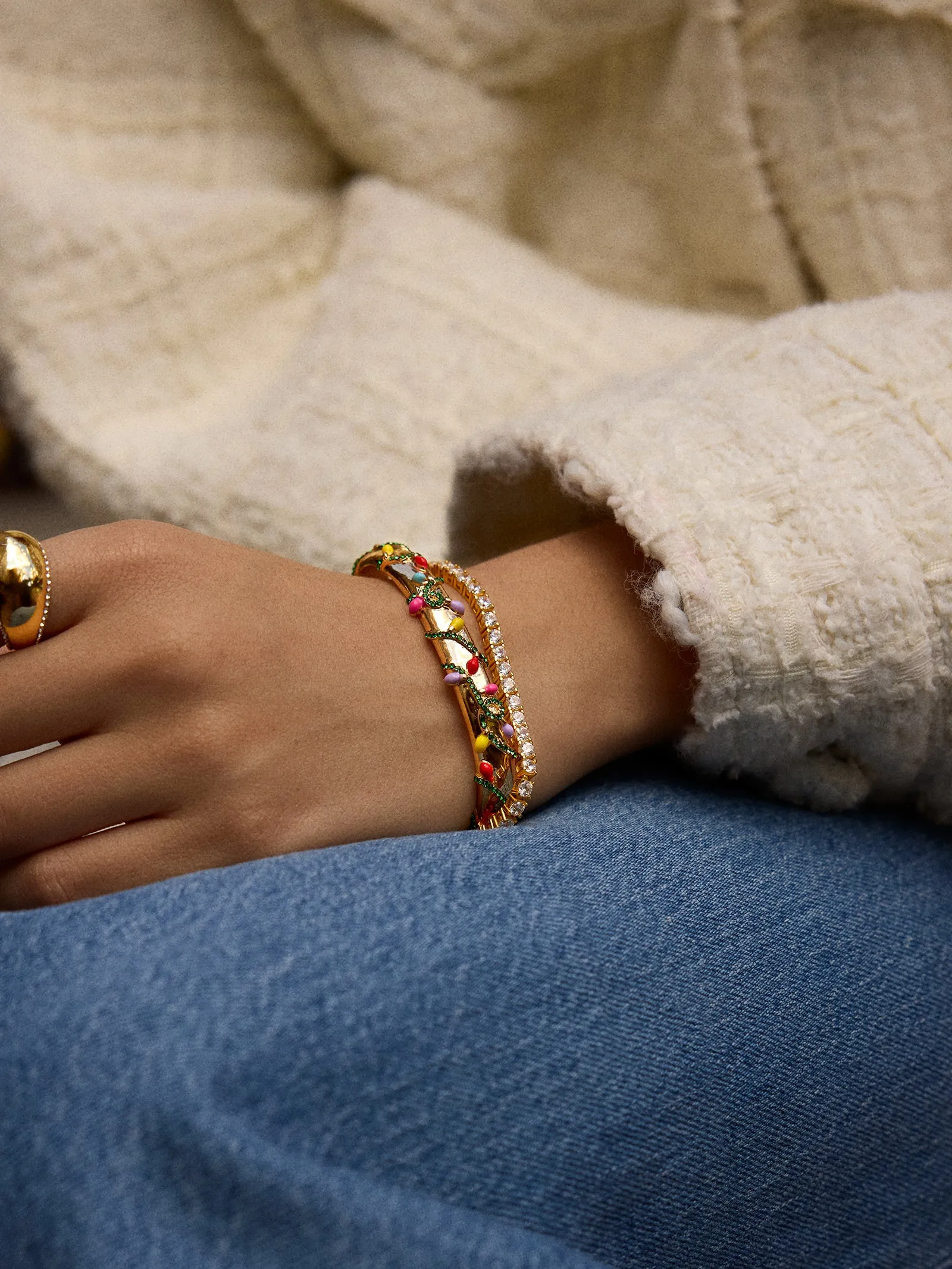 That’s Watts Up Cuff Bracelet - Gold/Multi sold by BaubleBar product image thumbnail 3