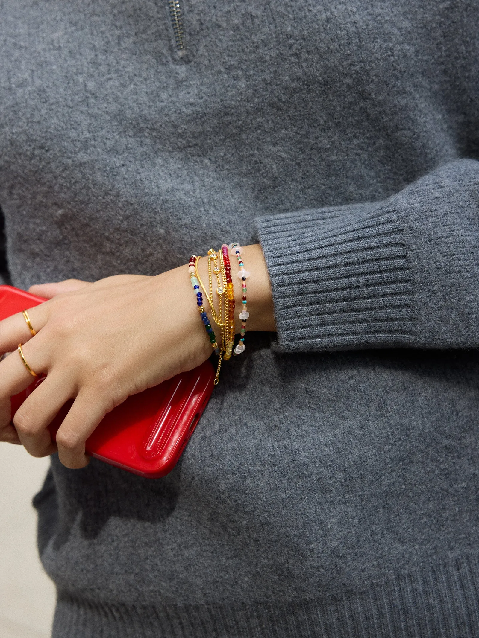 Rowan Semi-Precious Layered Bracelet - Lisbon sold by BaubleBar product image thumbnail 2
