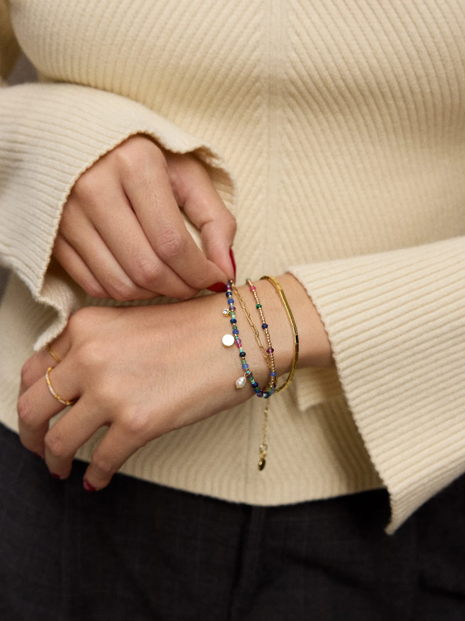 Rowan Semi-Precious Layered Bracelet - Positano sold by BaubleBar product image thumbnail 2
