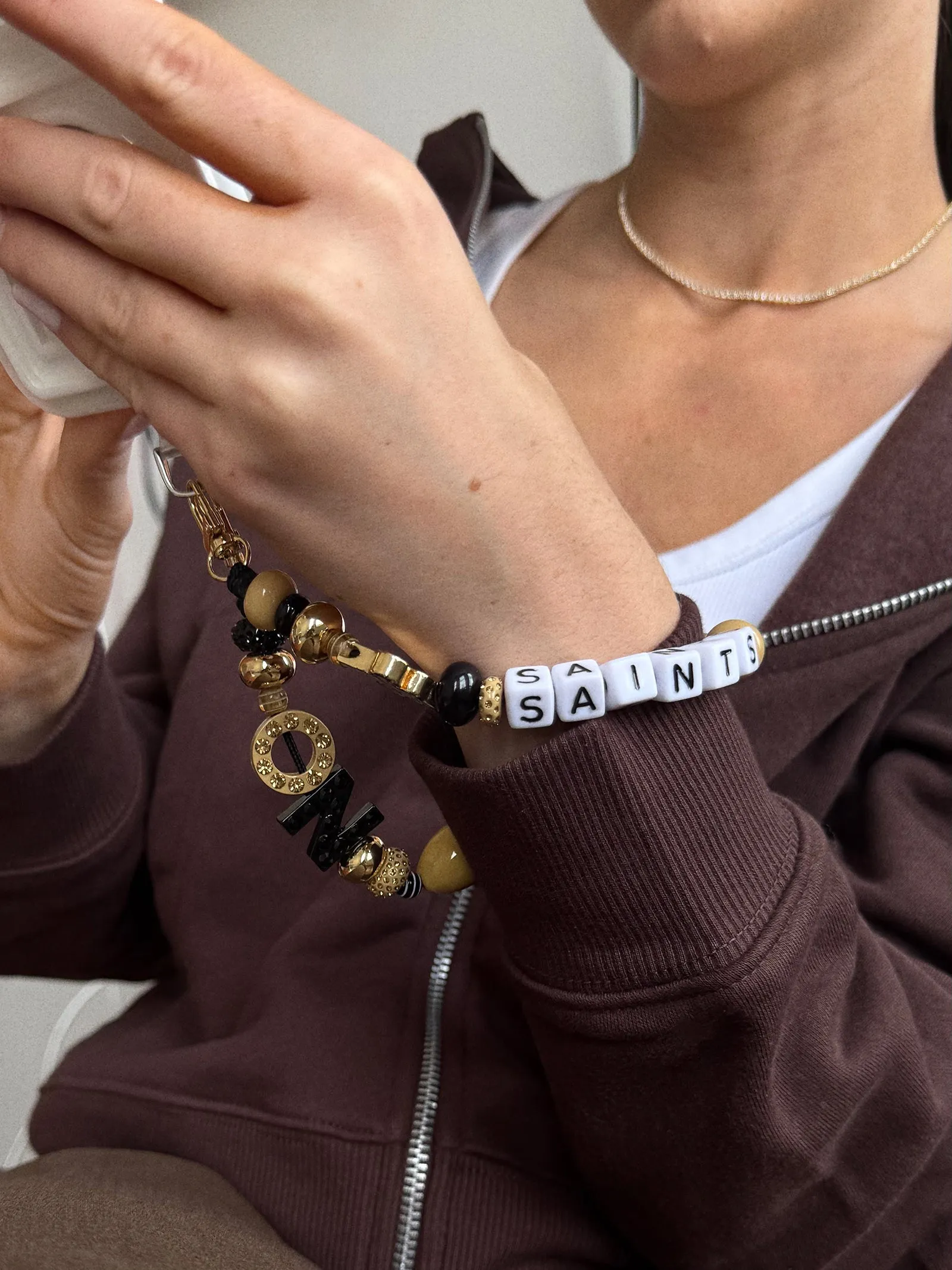 NFL Beaded Phone Charm - New Orleans Saints sold by BaubleBar product image thumbnail 2