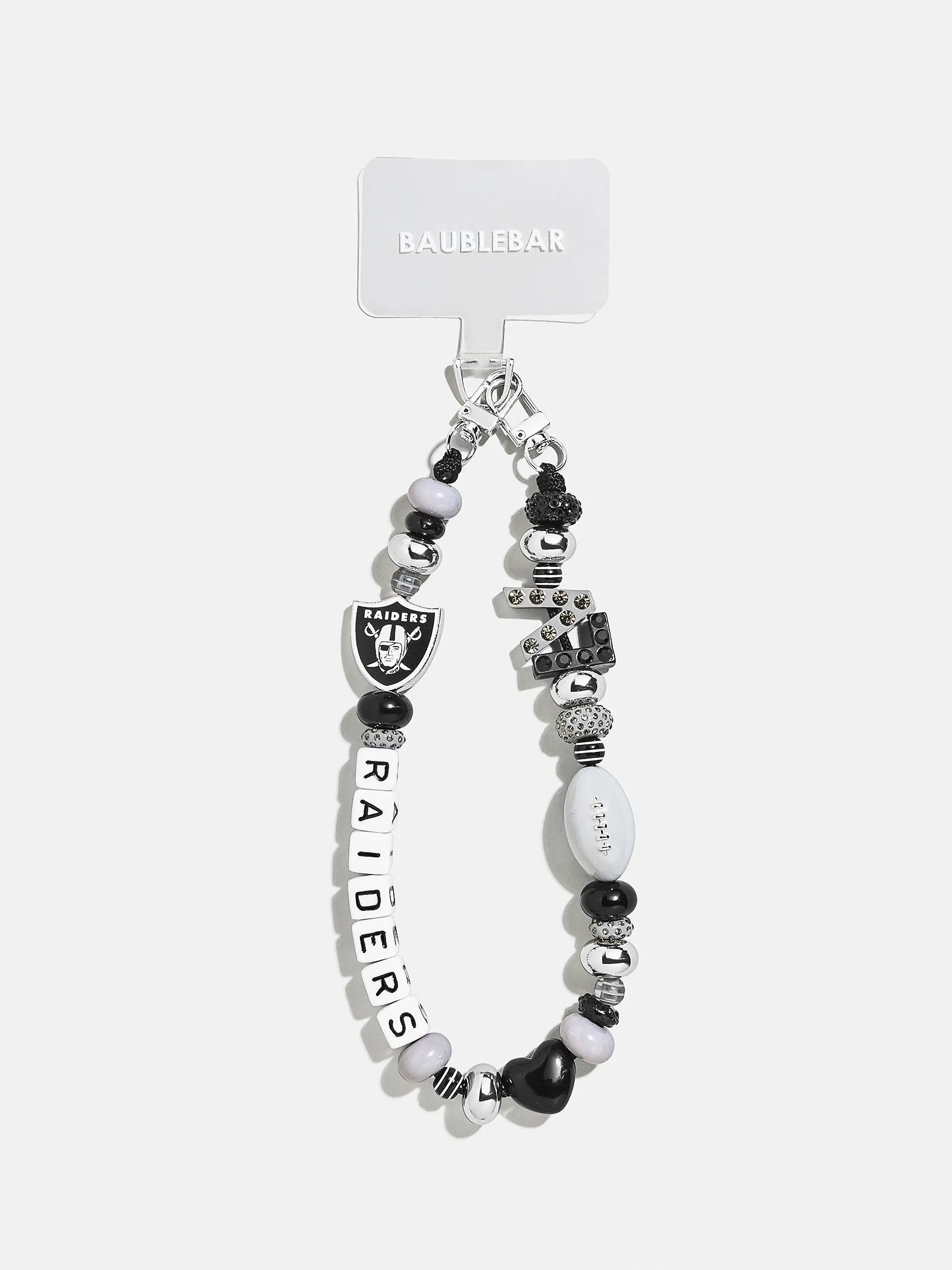 NFL Beaded Phone Charm - Las Vegas Raiders sold by BaubleBar