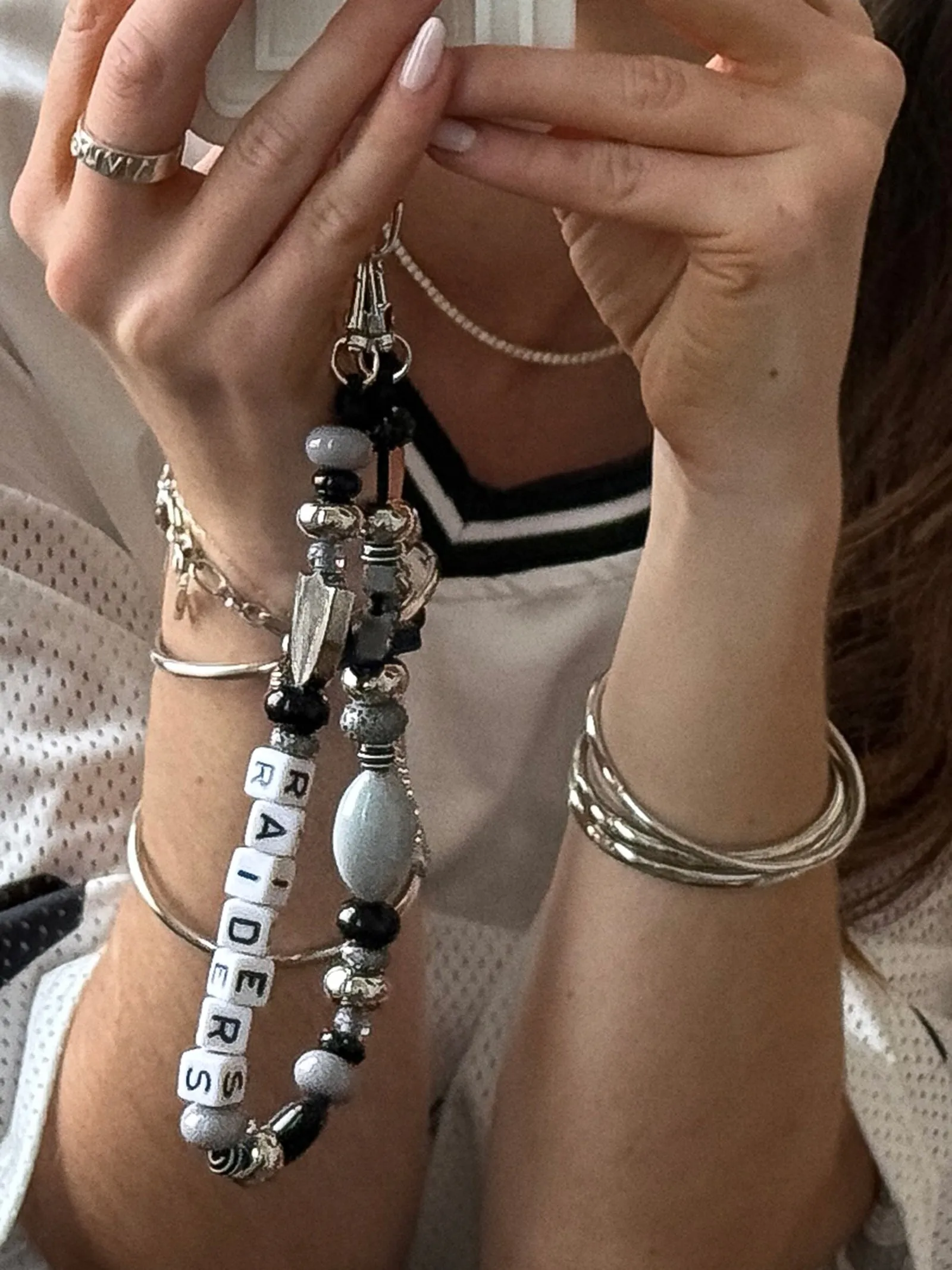 NFL Beaded Phone Charm - Las Vegas Raiders sold by BaubleBar product image thumbnail 2