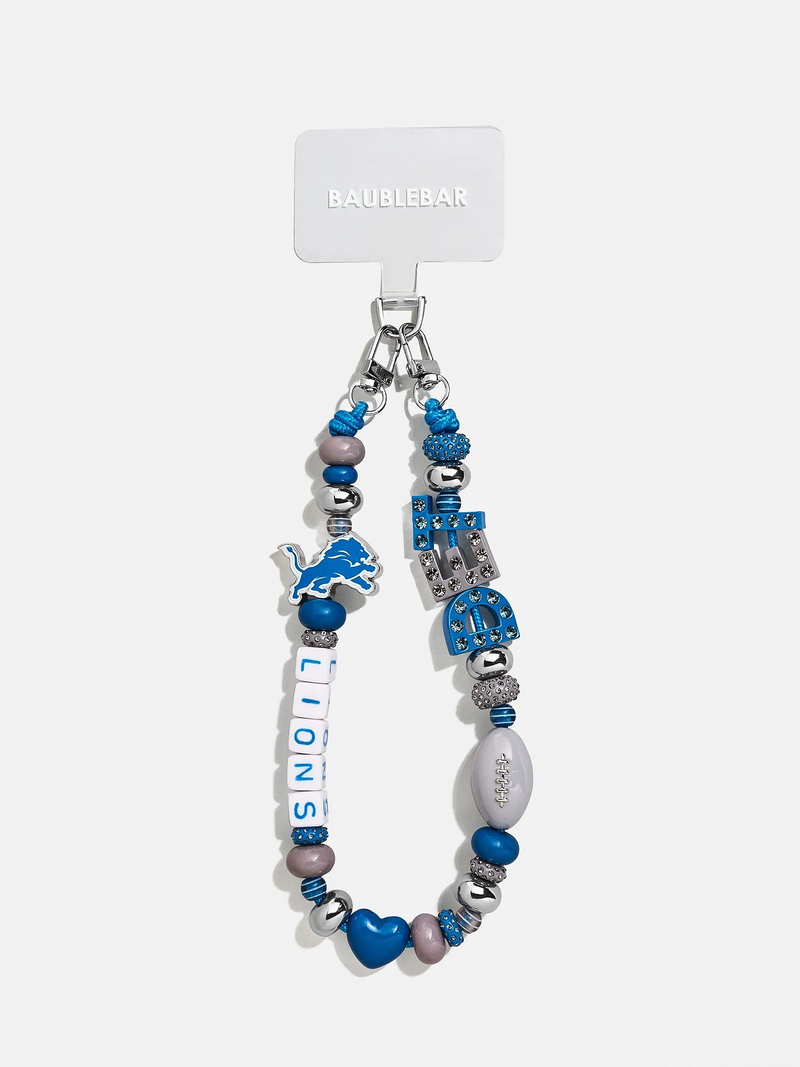 NFL Beaded Phone Charm - Detroit Lions sold by BaubleBar