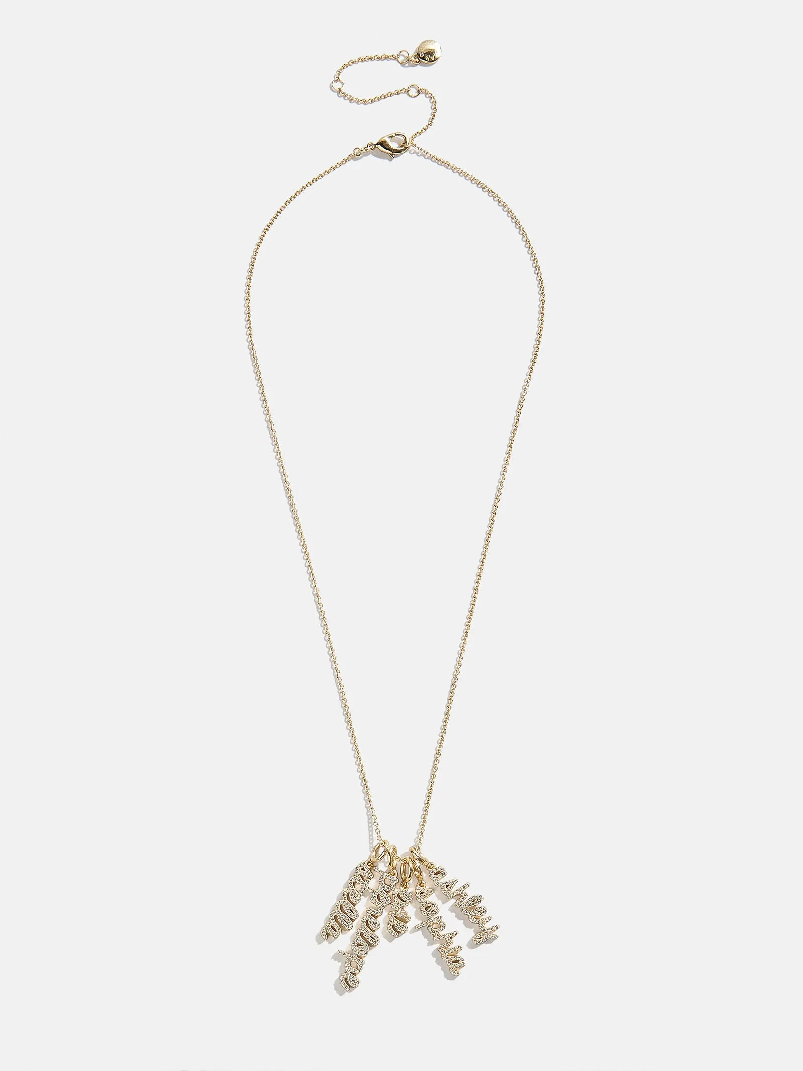 Mini Pavé Script Cluster Custom Nameplate Necklace - 4 Names sold by BaubleBar product image thumbnail 3