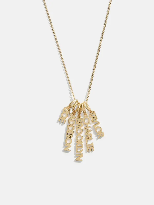 Mini Gold Block Cluster Custom Nameplate Necklace - 5 Names sold by BaubleBar