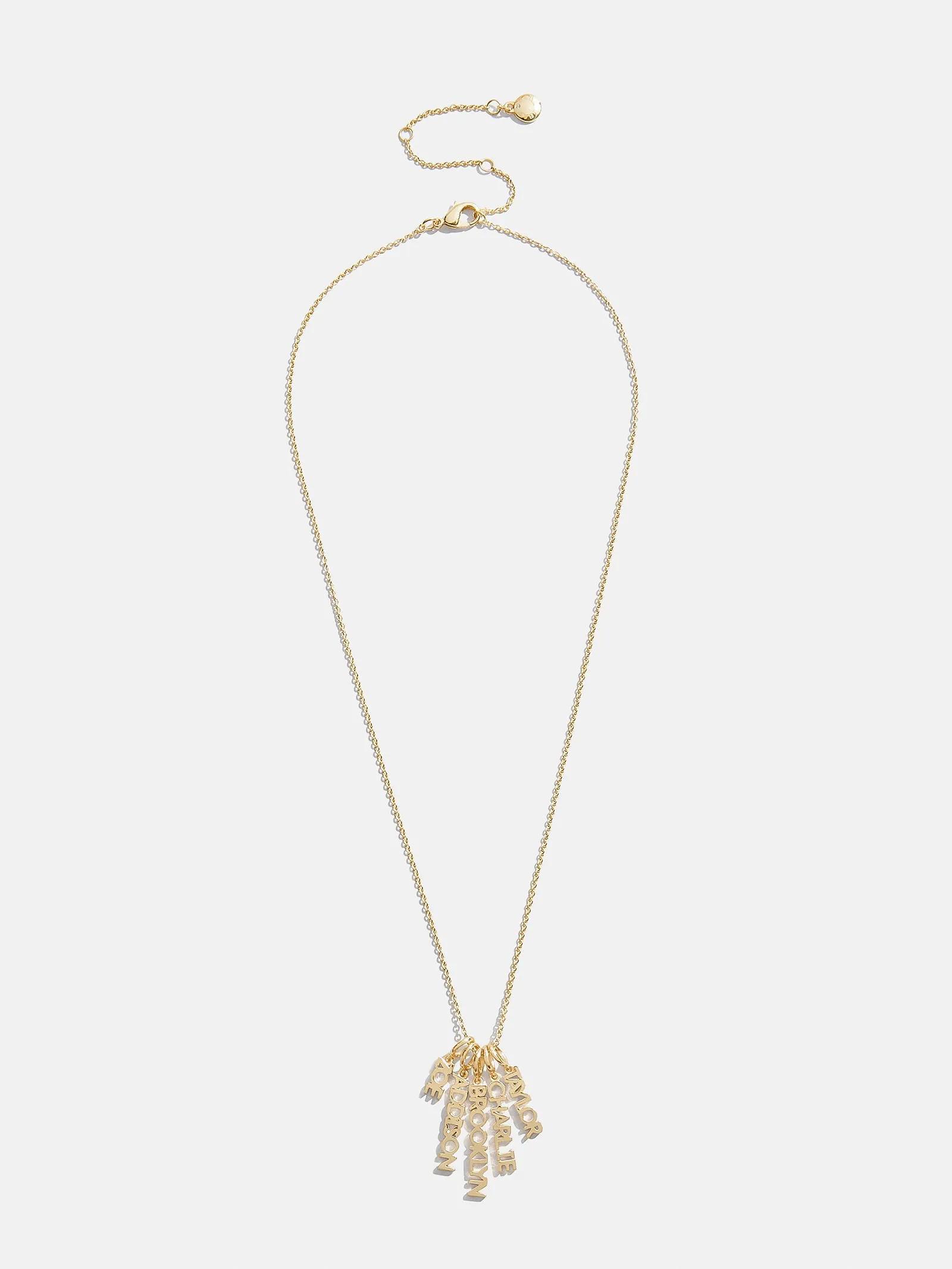 Mini Gold Block Cluster Custom Nameplate Necklace - 5 Names sold by BaubleBar product image thumbnail 3