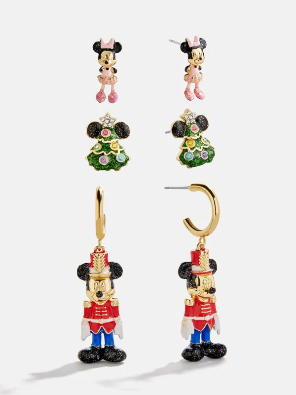 Disney Mickey Mouse & Minnie Mouse Nutcracker Earring Set - Multi made by BaubleBar