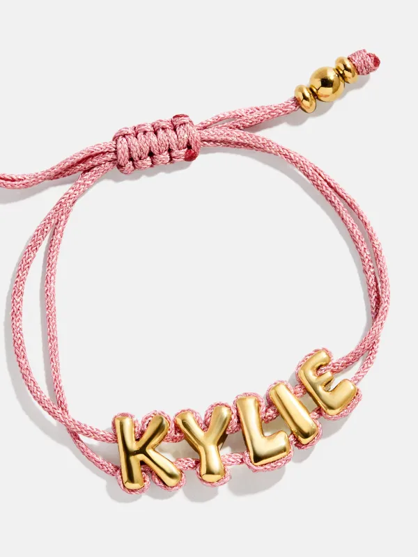Wrapped Up Bubble Waterproof Custom Metallic Cord Bracelet - Pink sold by BaubleBar