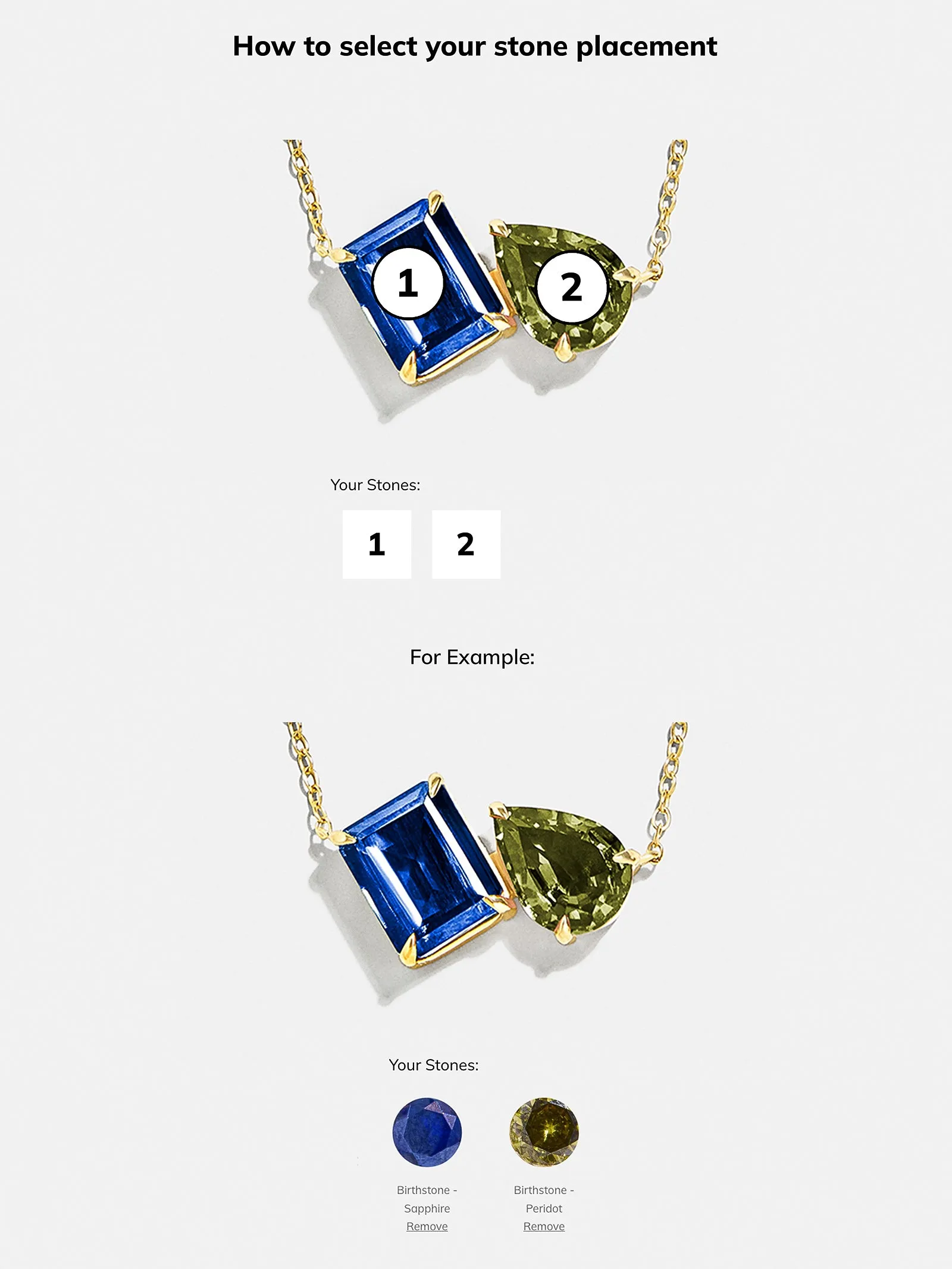 Toi et Moi 14K Gold Custom Birthstone Necklace - Gold sold by BaubleBar product image thumbnail 4