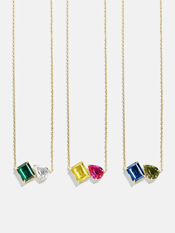 Toi et Moi 14K Gold Custom Birthstone Necklace - Gold sold by BaubleBar