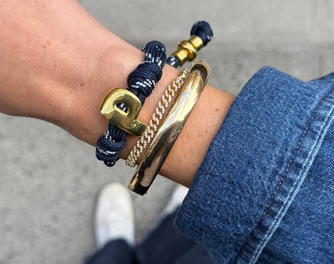 Knotty Initial Custom Bracelet - Cobalt Single Letter sold by BaubleBar product image thumbnail 4