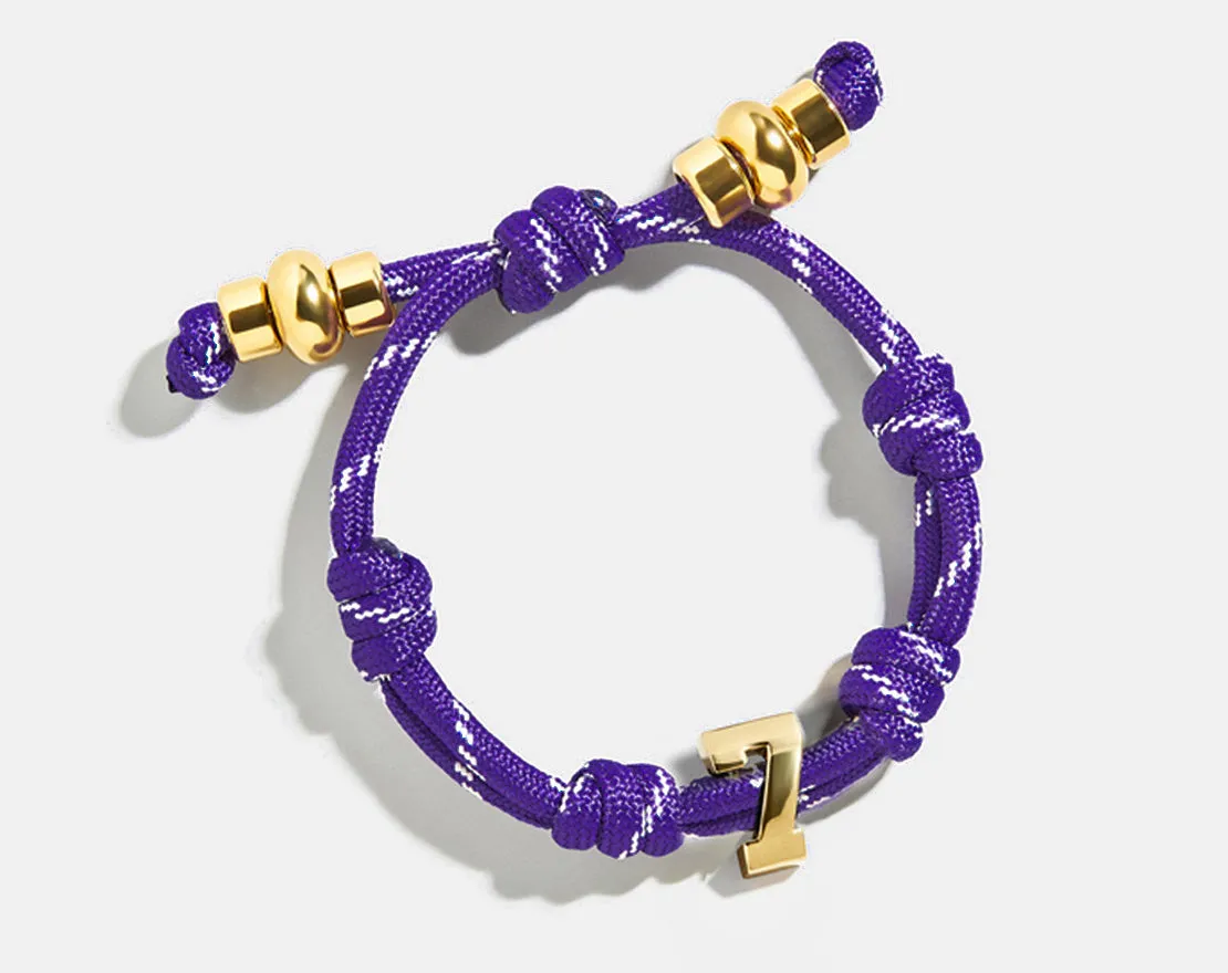 Knotty Varsity Number Custom Bracelet - Purple Single Digit sold by BaubleBar product image thumbnail 3