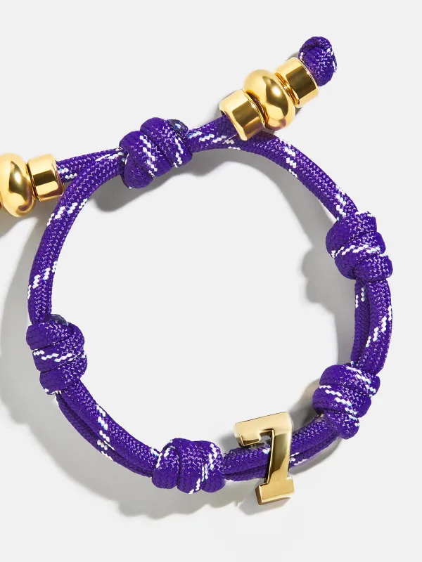 Knotty Varsity Number Custom Bracelet - Purple Single Digit sold by BaubleBar