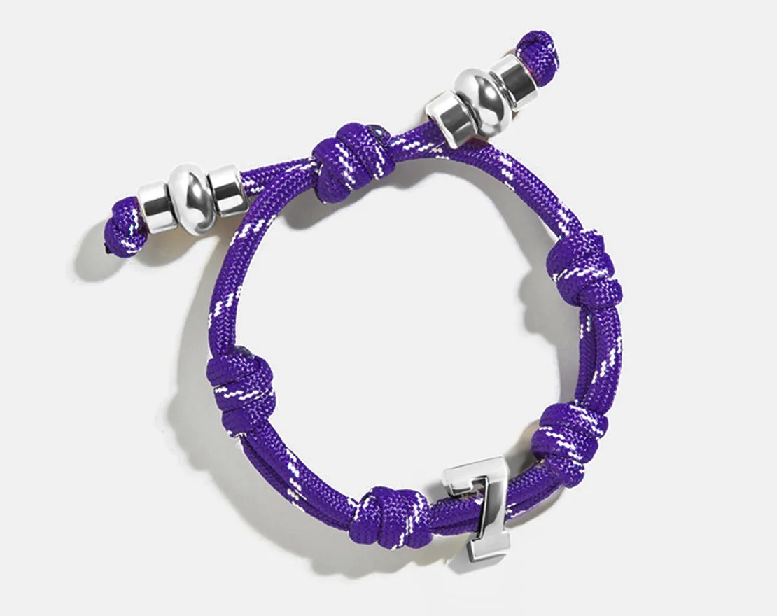 Knotty Varsity Number Custom Bracelet - Purple Single Digit sold by BaubleBar product image thumbnail 5