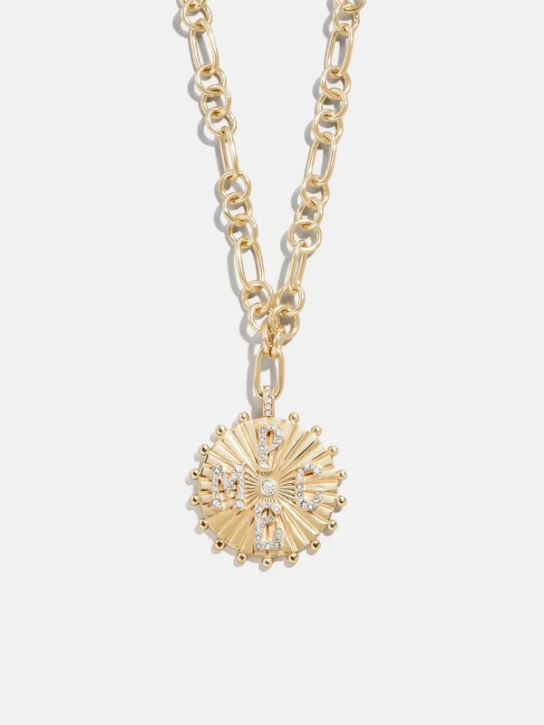 Initial Custom Medallion Necklace - Gold/Pavé sold by BaubleBar