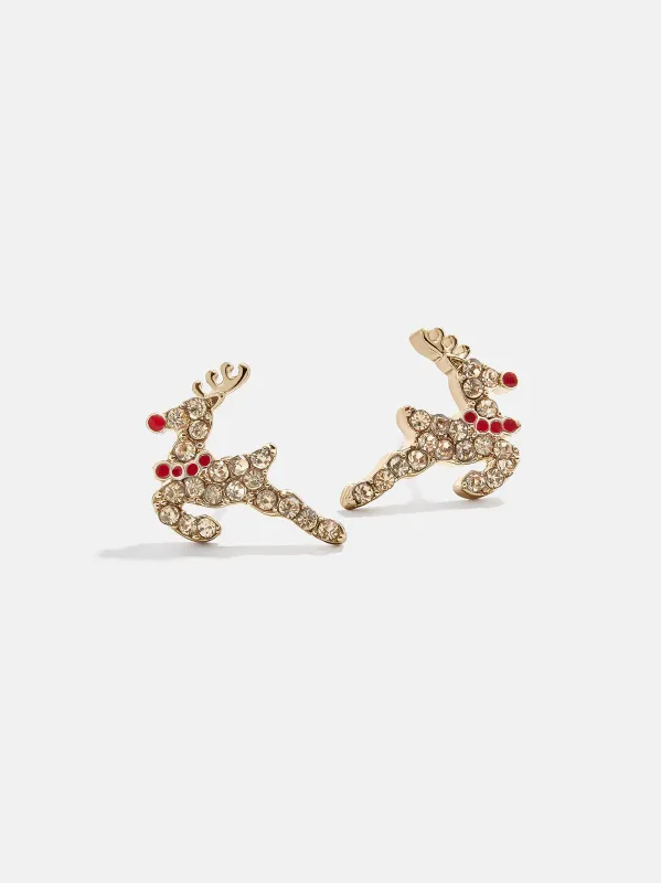 Rudolph Reindeer Stud Earrings - Reindeer sold by BaubleBar