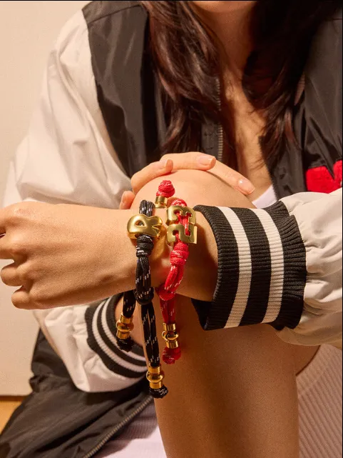 Knotty Initial Custom Bracelet - Maroon Single Letter sold by BaubleBar product image thumbnail 2