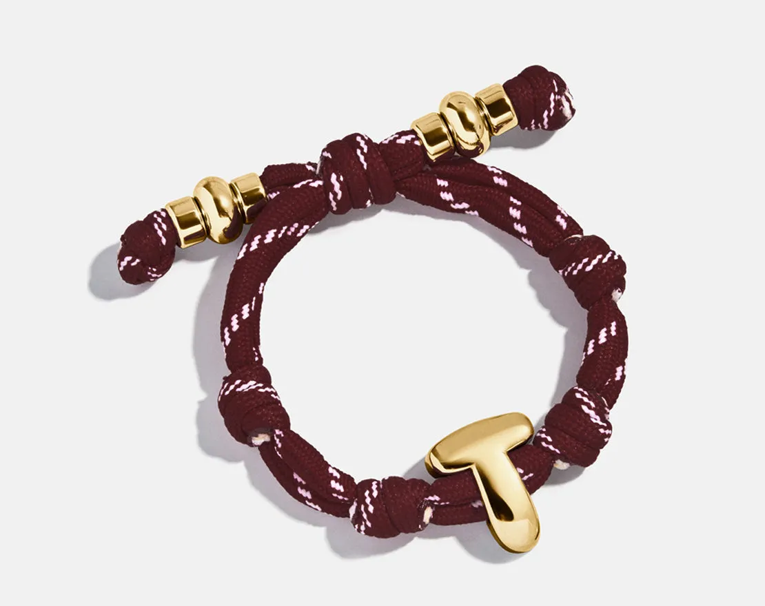 Knotty Initial Custom Bracelet - Maroon Single Letter sold by BaubleBar product image thumbnail 3