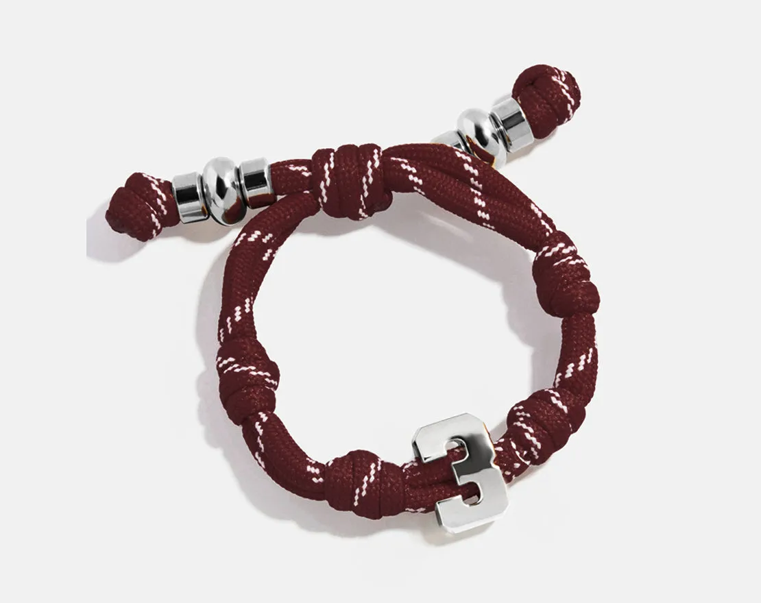 Knotty Varsity Number Custom Bracelet - Maroon Single Digit sold by BaubleBar product image thumbnail 5