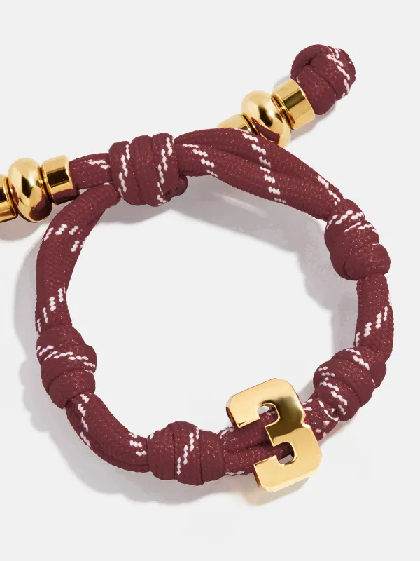 Knotty Varsity Number Custom Bracelet - Maroon Single Digit sold by BaubleBar