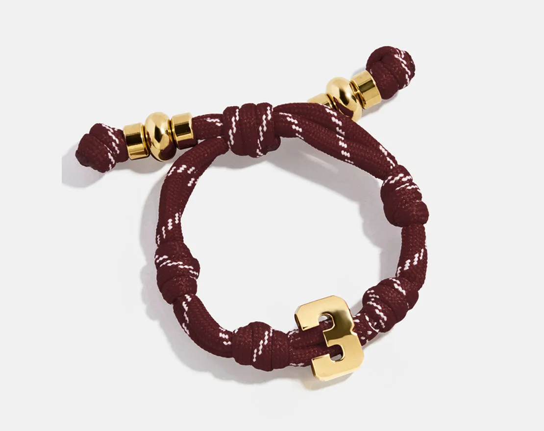 Knotty Varsity Number Custom Bracelet - Maroon Single Digit sold by BaubleBar product image thumbnail 3