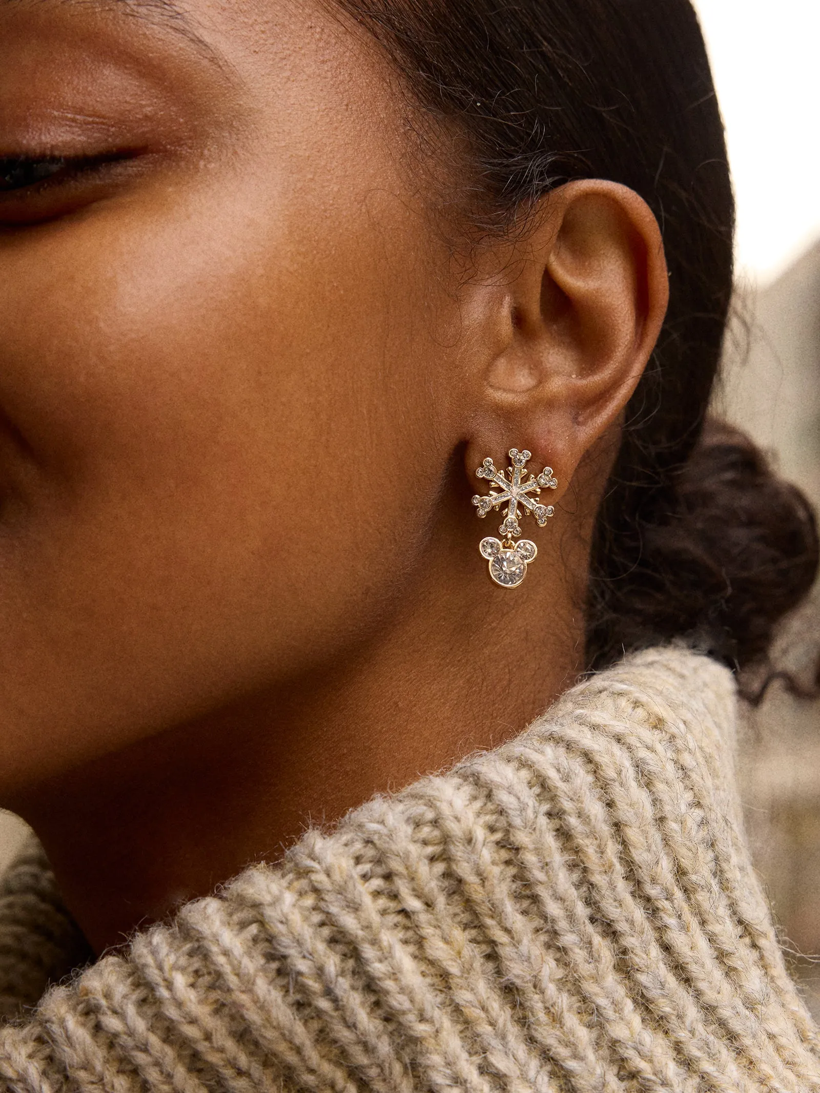 Disney Mickey Mouse Snowflake Drop Earrings - Snowflake sold by BaubleBar product image thumbnail 2