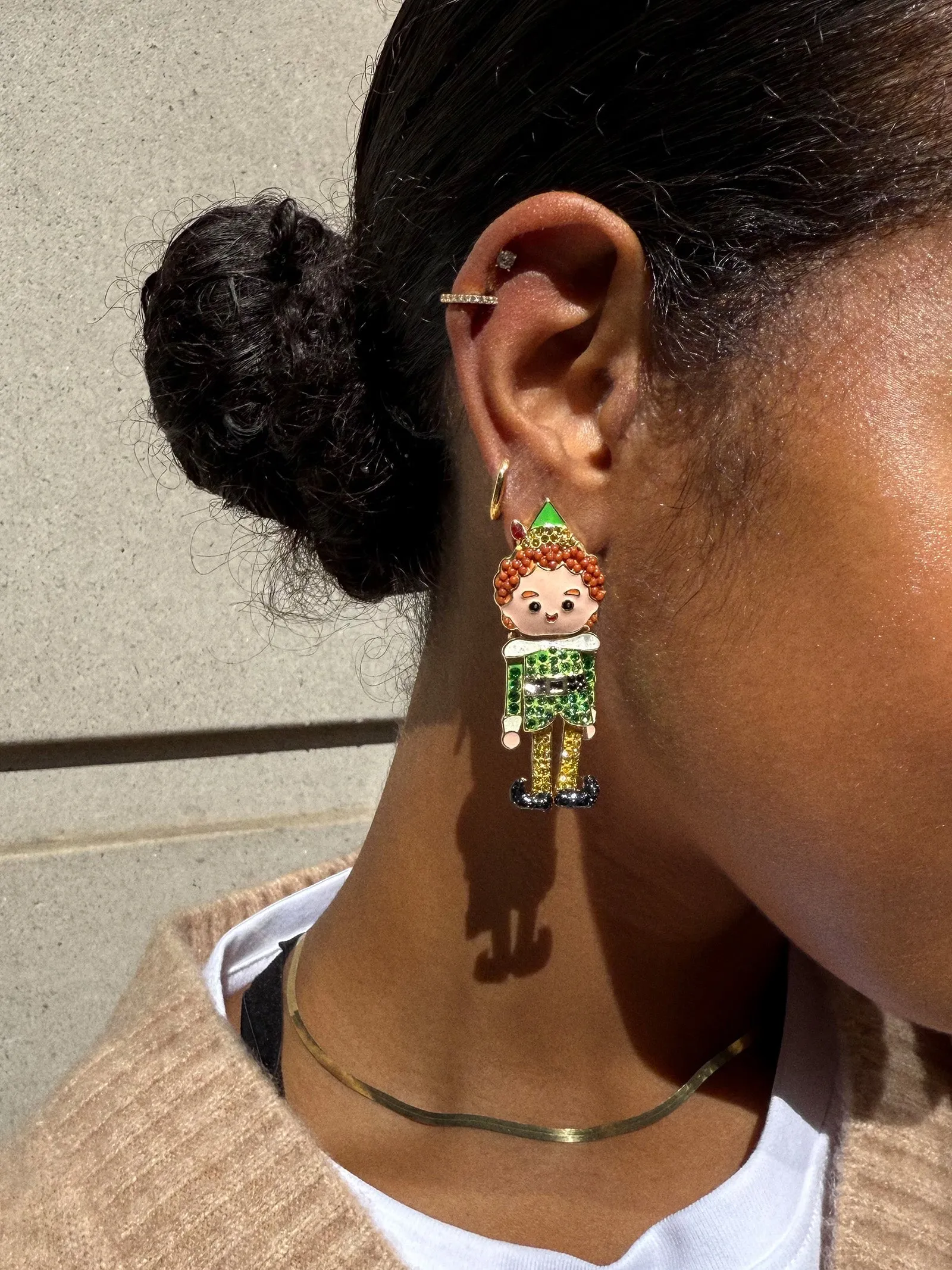 Elf Buddy Earrings - Green sold by BaubleBar product image thumbnail 2