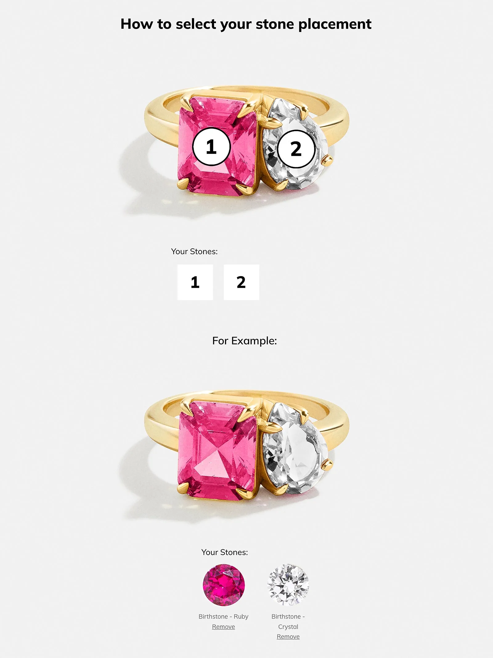 Toi et Moi Custom Birthstone Ring - Gold 3 sold by BaubleBar product image thumbnail 3
