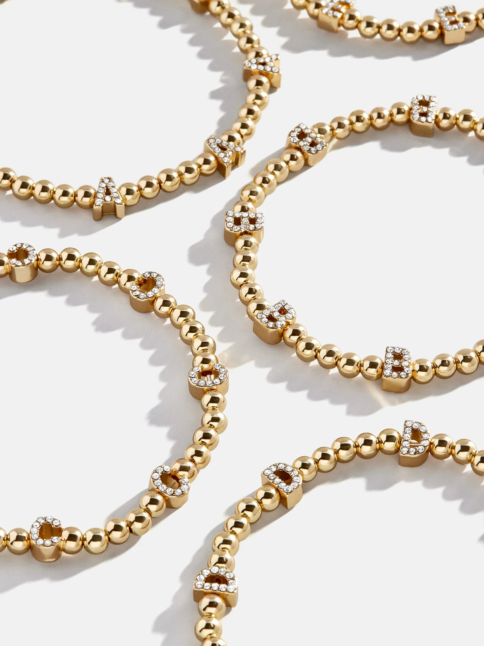 Repeating Initial Pisa Bracelet - Gold/Pavé sold by BaubleBar