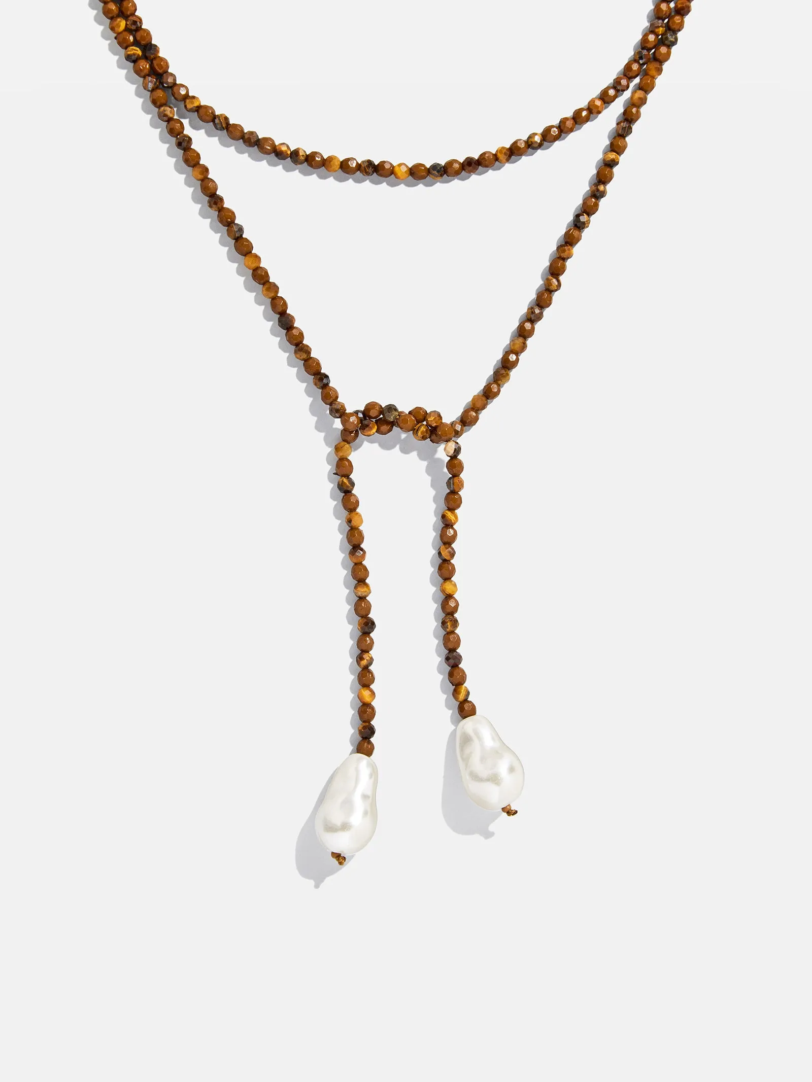 Semi-Precious Pearl Wrap Necklace - Tiger's Eye sold by BaubleBar