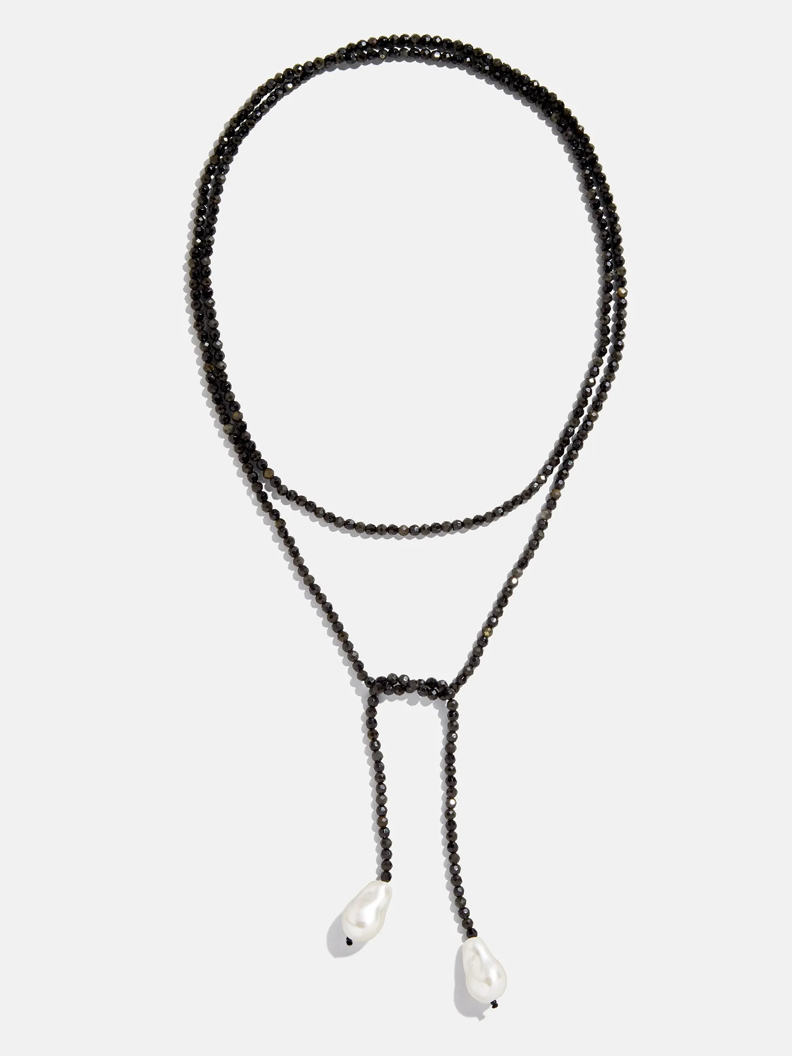Semi-Precious Pearl Wrap Necklace - Onyx sold by BaubleBar product image thumbnail 3