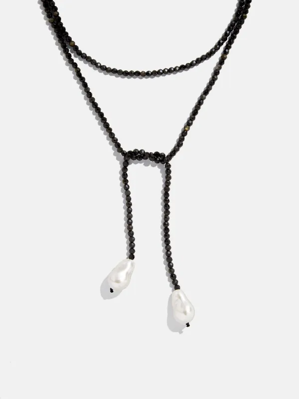 Semi-Precious Pearl Wrap Necklace - Onyx sold by BaubleBar