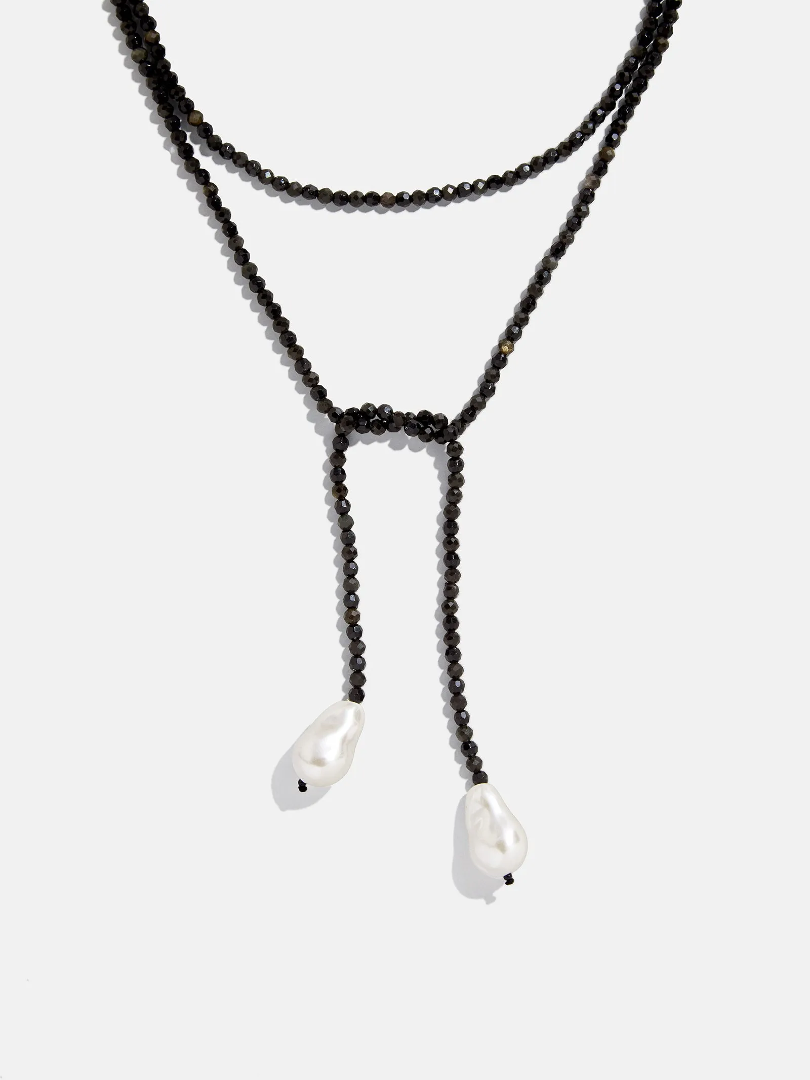 Semi-Precious Pearl Wrap Necklace - Onyx sold by BaubleBar