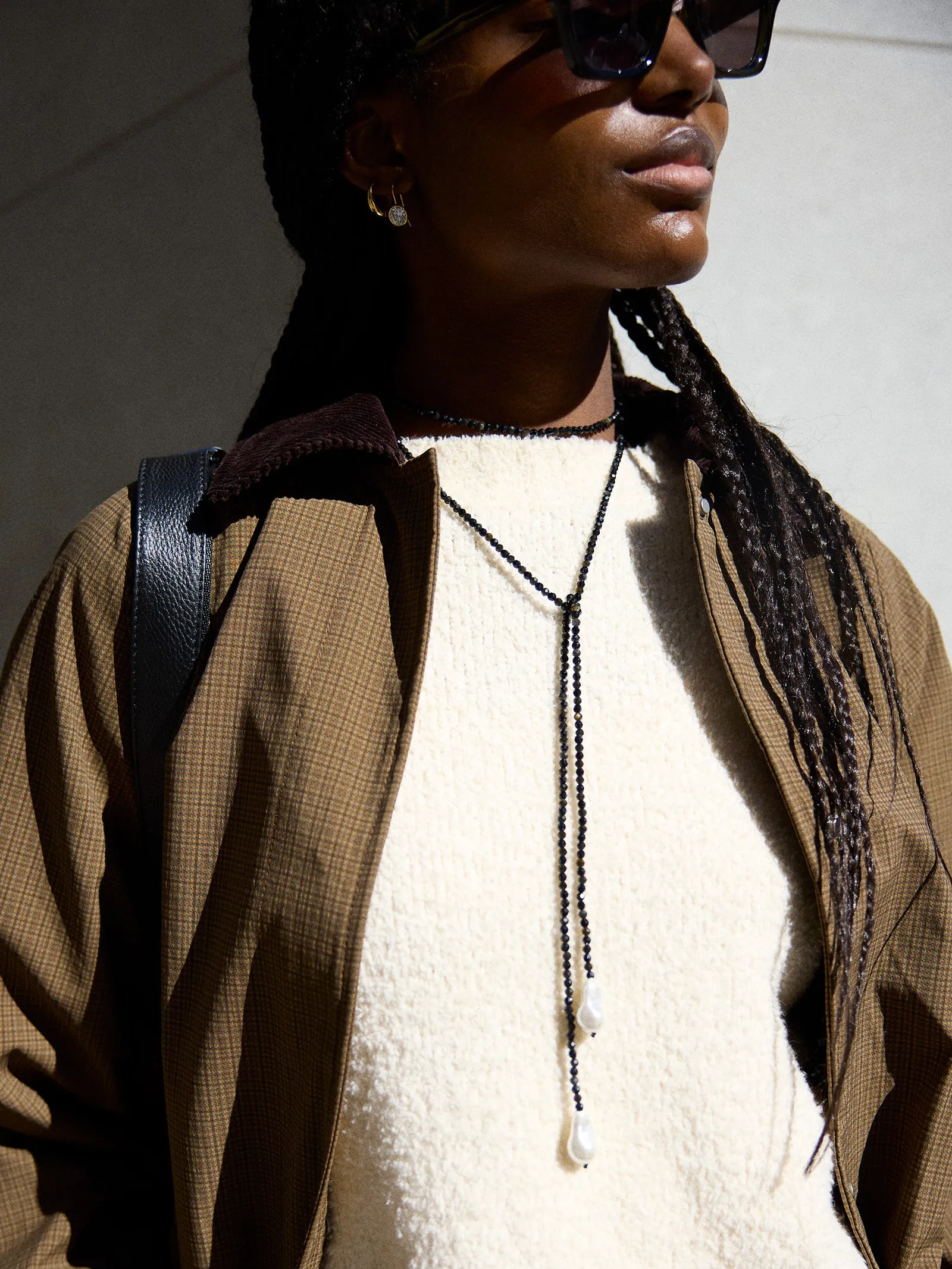 Semi-Precious Pearl Wrap Necklace - Onyx sold by BaubleBar product image thumbnail 2