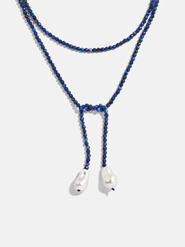 Semi-Precious Pearl Wrap Necklace - Lapis sold by BaubleBar