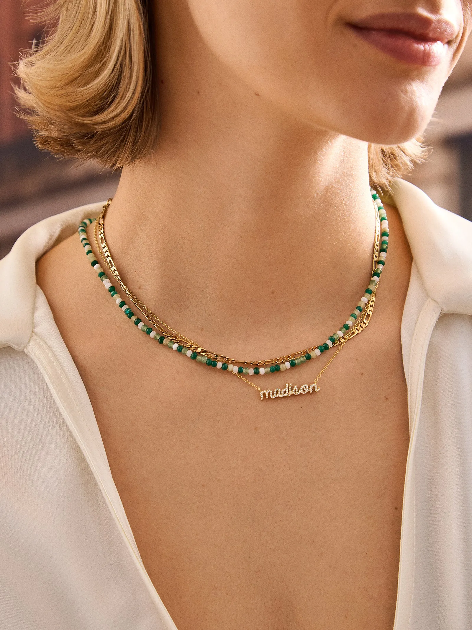 Valentina Semi-Precious Necklace - Green Ombre sold by BaubleBar product image thumbnail 2
