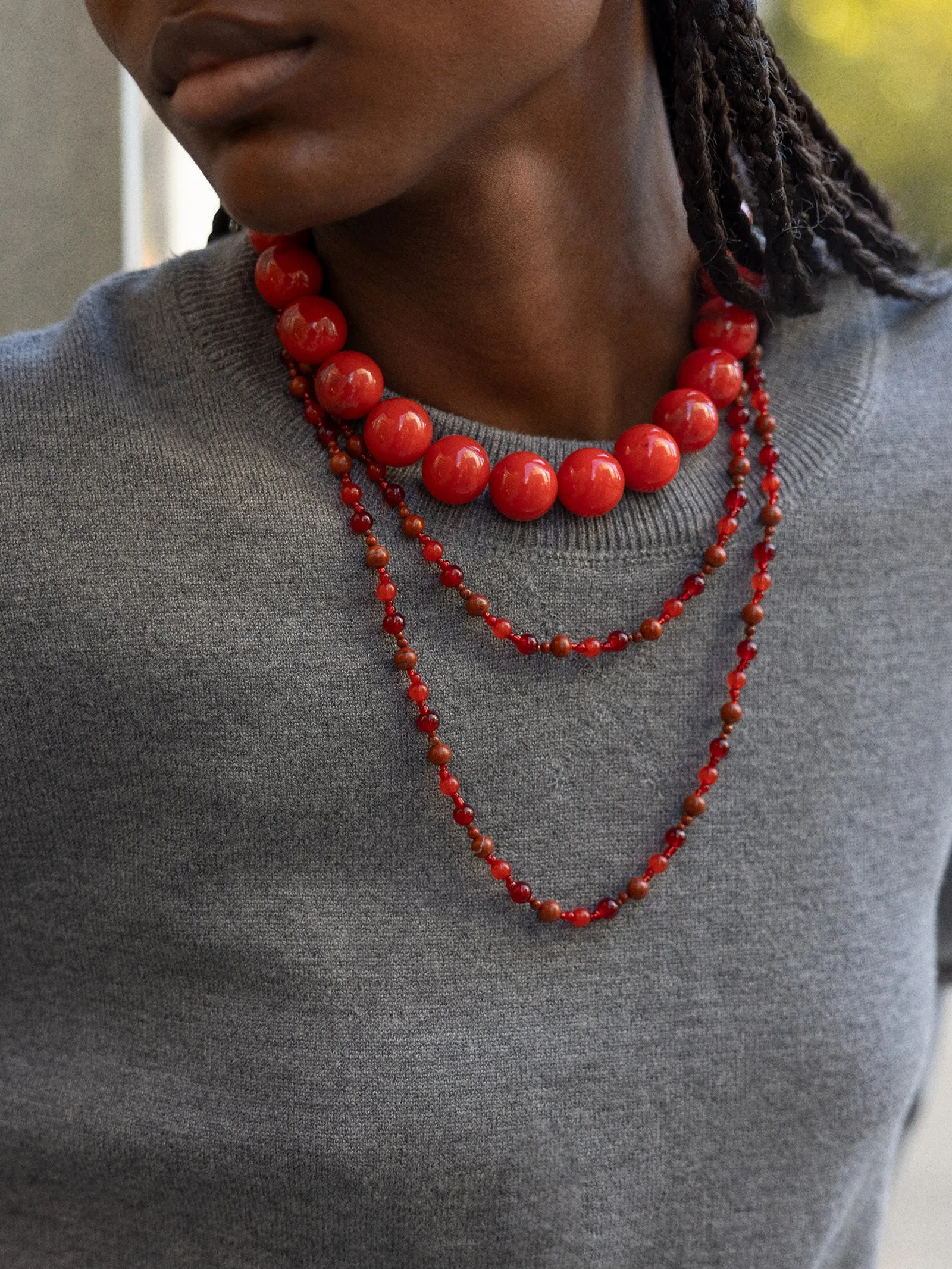 Charlotte Beaded Necklace - Red Jasper sold by BaubleBar product image thumbnail 2