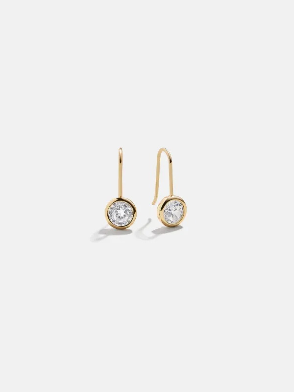 Mini Fallon 18K Gold Bezel Earrings - 8MM Stone sold by BaubleBar