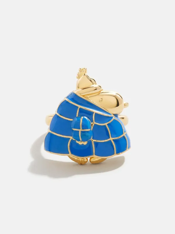 Peanuts Snoopy Puffer Jacket Ring - Gold/Blue made by BaubleBar
