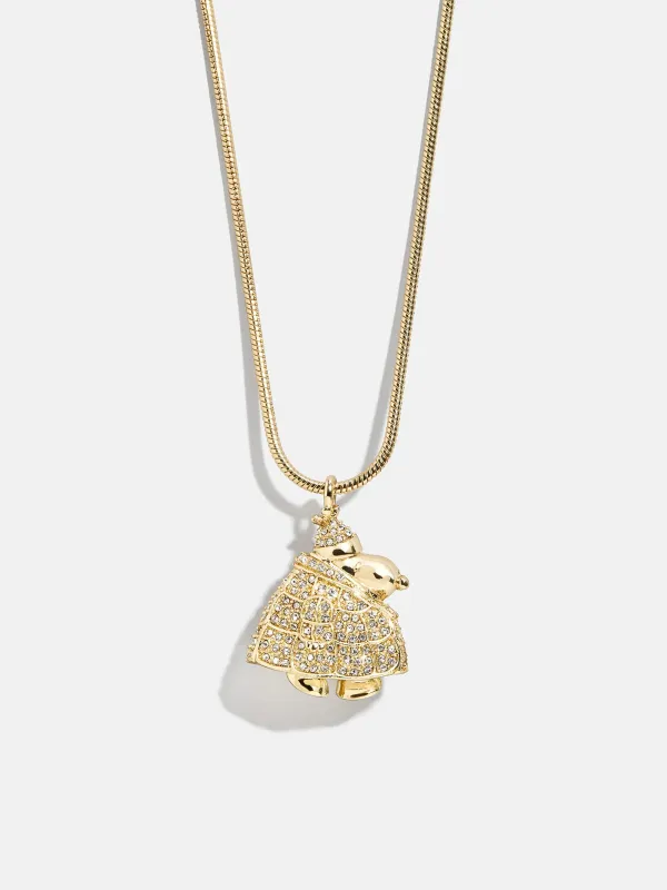 Peanuts Snoopy Puffer Jacket Necklace - Gold/Pavé made by BaubleBar