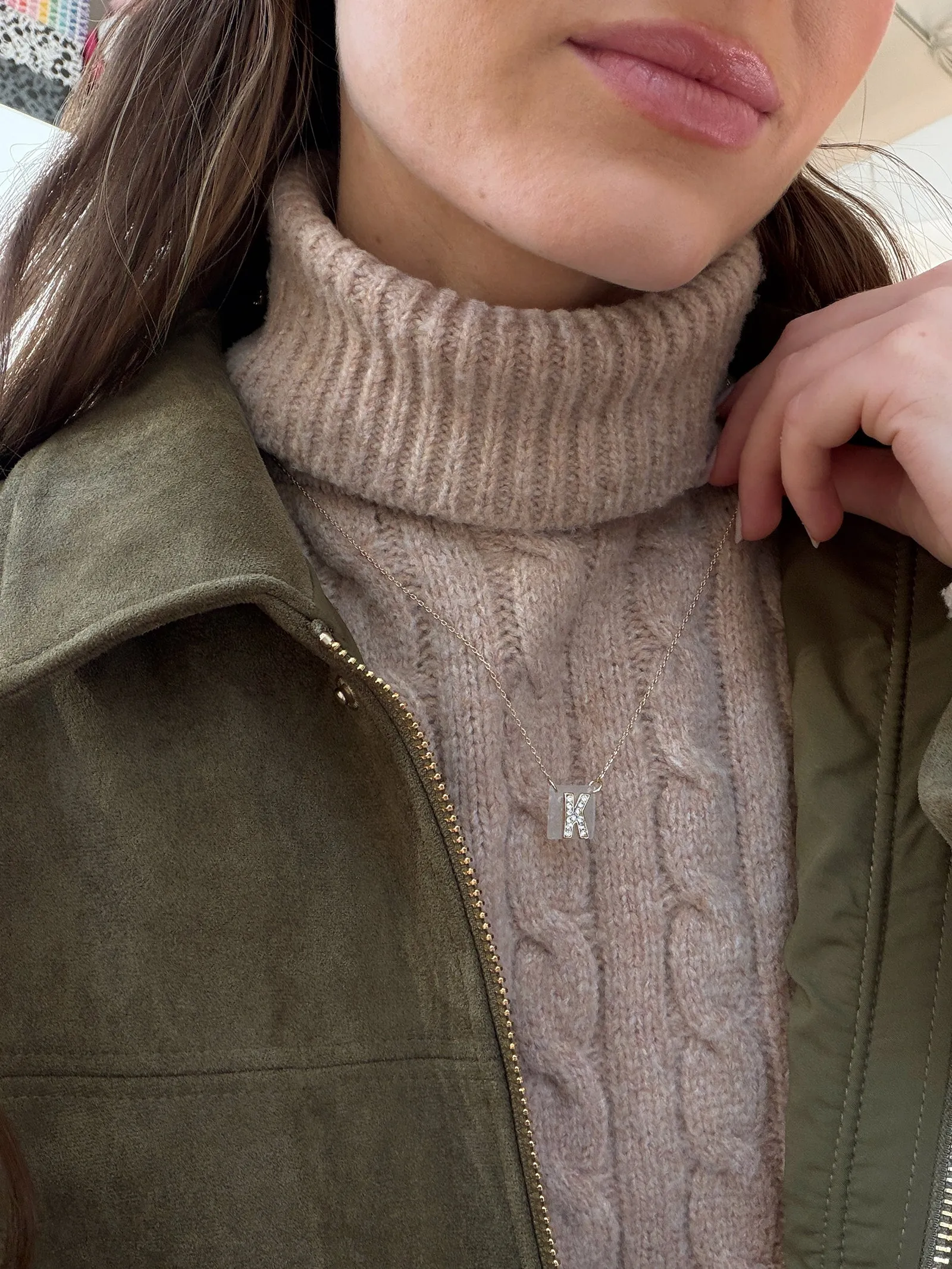 Clementine Initial Necklace - Gold/Pavé sold by BaubleBar product image thumbnail 2