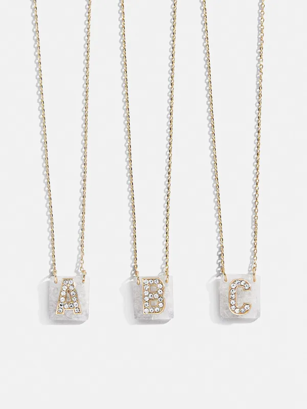 Clementine Initial Necklace - Gold/Pavé sold by BaubleBar