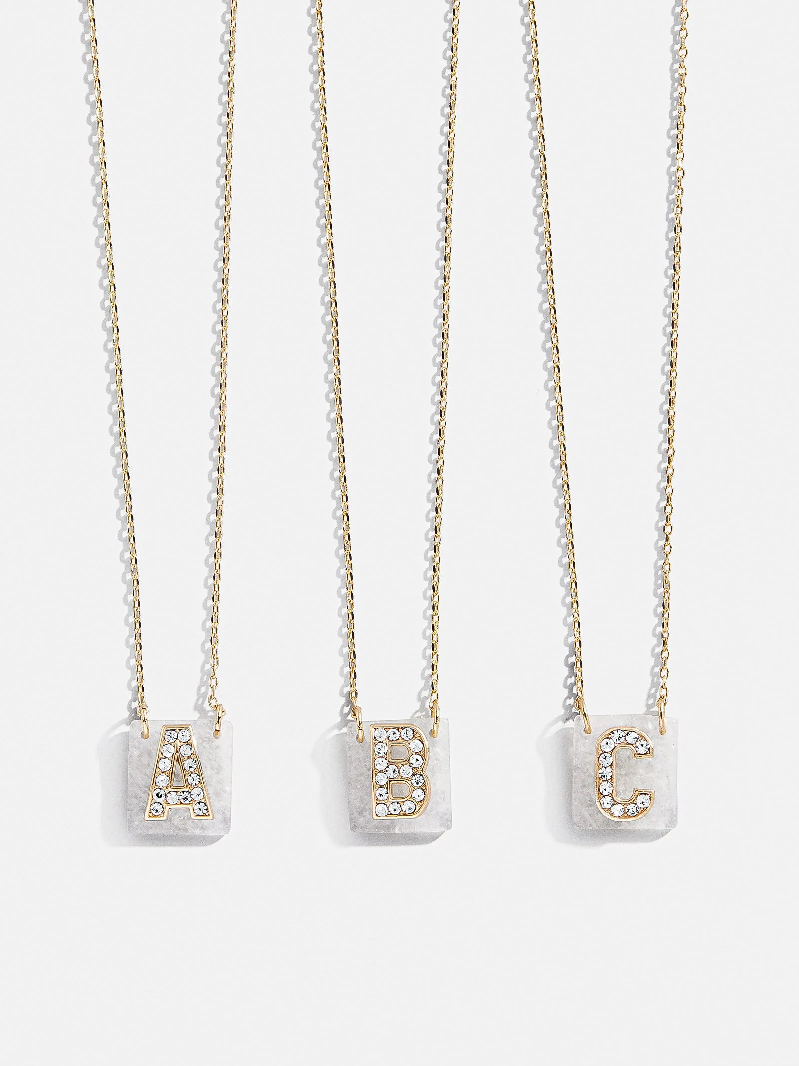 Clementine Initial Necklace - Gold/Pavé sold by BaubleBar