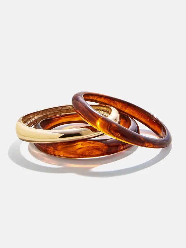 Raven Resin Bangle Set - Tiger's Eye sold by BaubleBar